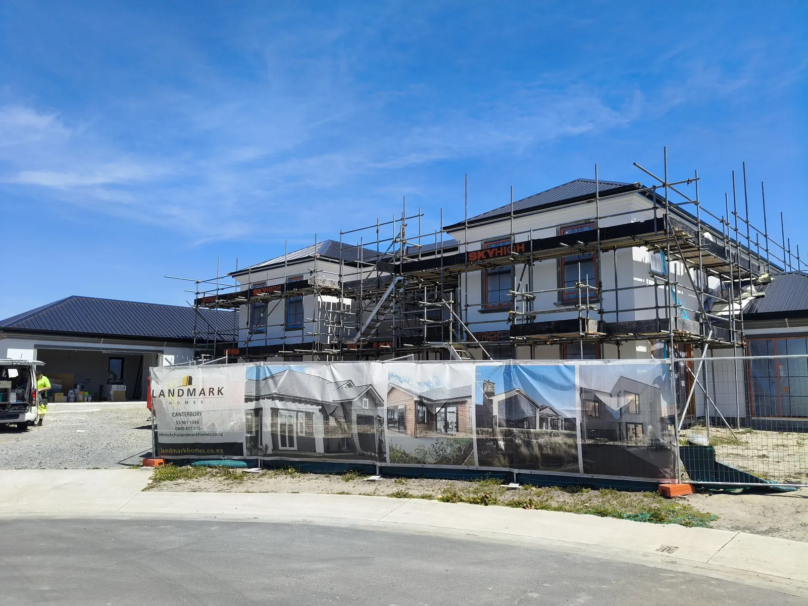 Multi-storey home plastered during construction